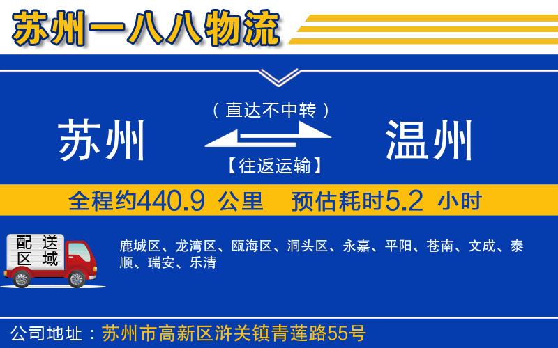 蘇州到溫州物流公司