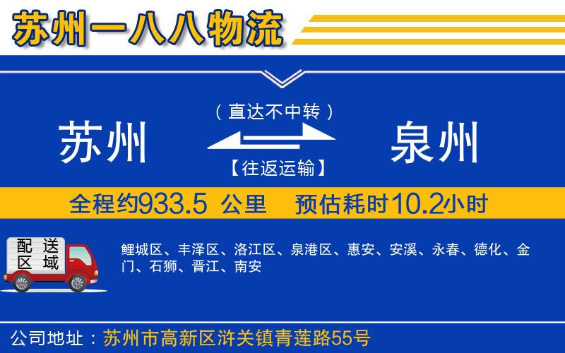 蘇州到泉州貨運專線