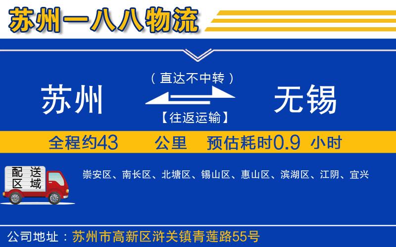 蘇州到無錫物流專線